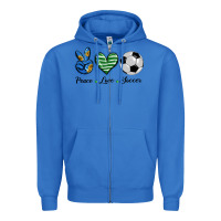 True Royal peace love soccer Zipper Hoodie - BarkalooDesign