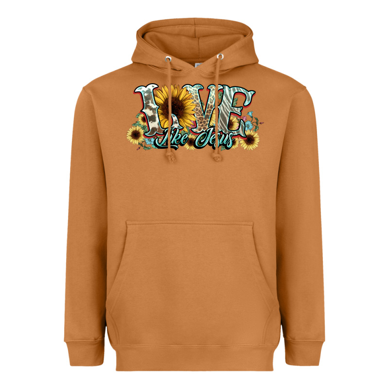 Love Like Jesus Sunflowers Heavyweight Hoodie by NancyCooperArtShop | Teevron