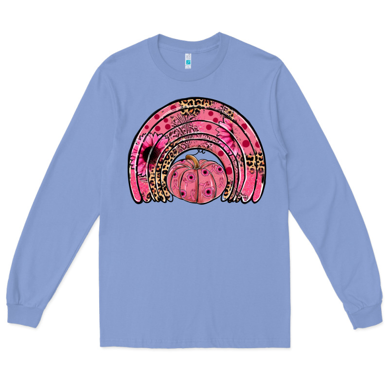 Pumpkin Ribbon Rainbow Long Sleeve Tee by JahusDesignShop | Teevron