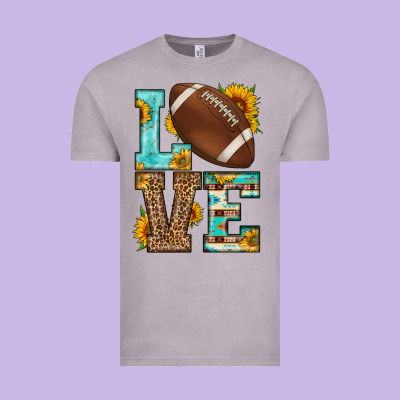 Western Love American Football Vintage Tee Designed By Hra Design Shop