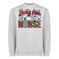 Heather Grey santa is favorite nurse Heavyweight Sweatshirt - CowhideDigitalArt