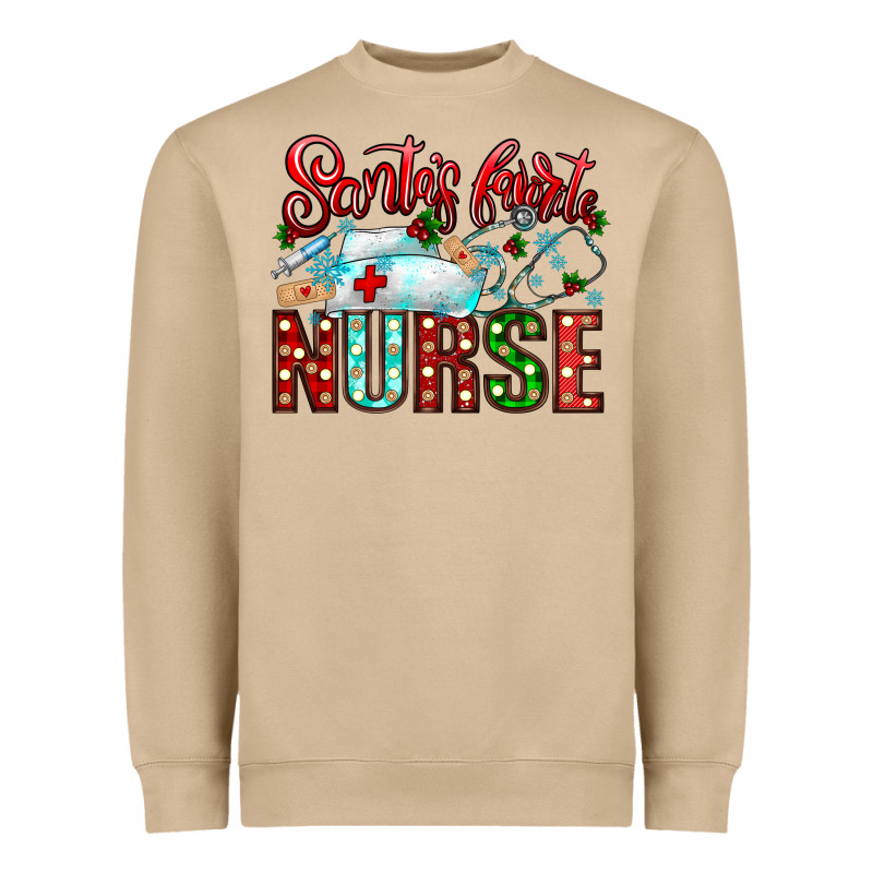 Santa Is Favorite Nurse Heavyweight Sweatshirt by CowhideDigitalArt | Teevron