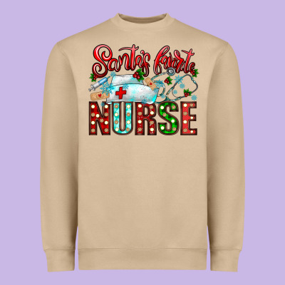 Santa Is Favorite Nurse Heavyweight Sweatshirt Designed By Cowhidedigitalart