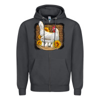 Smoke perched chicken with sunflowers leopard background Zipper Hoodie - LillyAllenDesigns