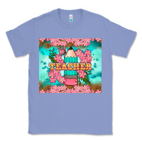 Colony Blue teacher floral pencil tumbler Classic Tee - BundleAndBundleShop