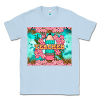 Dusty Blue teacher floral pencil tumbler Classic Tee - BundleAndBundleShop