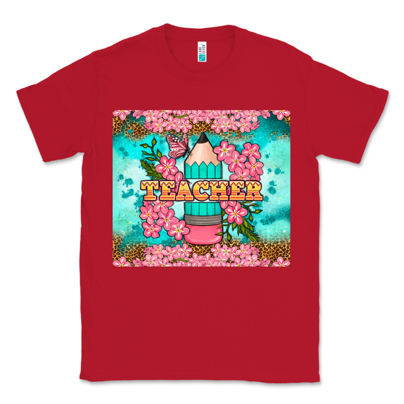Teacher Floral Pencil Tumbler Classic Tee by BundleAndBundleShop | Teevron