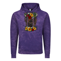 Cloud Purple bison face with flowers Vintage Hoodie - RanaPortraitStore