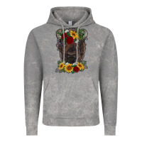 Cloud Rock bison face with flowers Vintage Hoodie - RanaPortraitStore