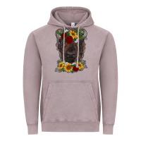 Vintage Zinc bison face with flowers Vintage Hoodie - RanaPortraitStore