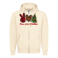 Sandshell peace love christmas Zipper Hoodie - BarkalooDesign
