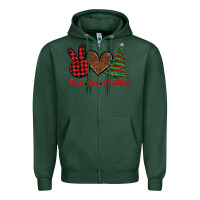 Sports Green peace love christmas Zipper Hoodie - BarkalooDesign
