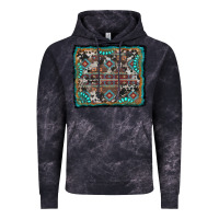 Cloud Black aztec background with gemstone and cowhide Vintage Hoodie - RanaPortraitStore