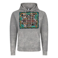 Cloud Rock aztec background with gemstone and cowhide Vintage Hoodie - RanaPortraitStore