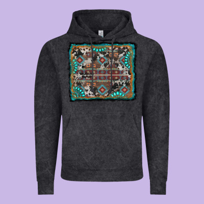 Aztec Background With Gemstone And Cowhide Vintage Hoodie Designed By Ranaportraitstore