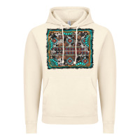 Vintage Artic aztec background with gemstone and cowhide Vintage Hoodie - RanaPortraitStore