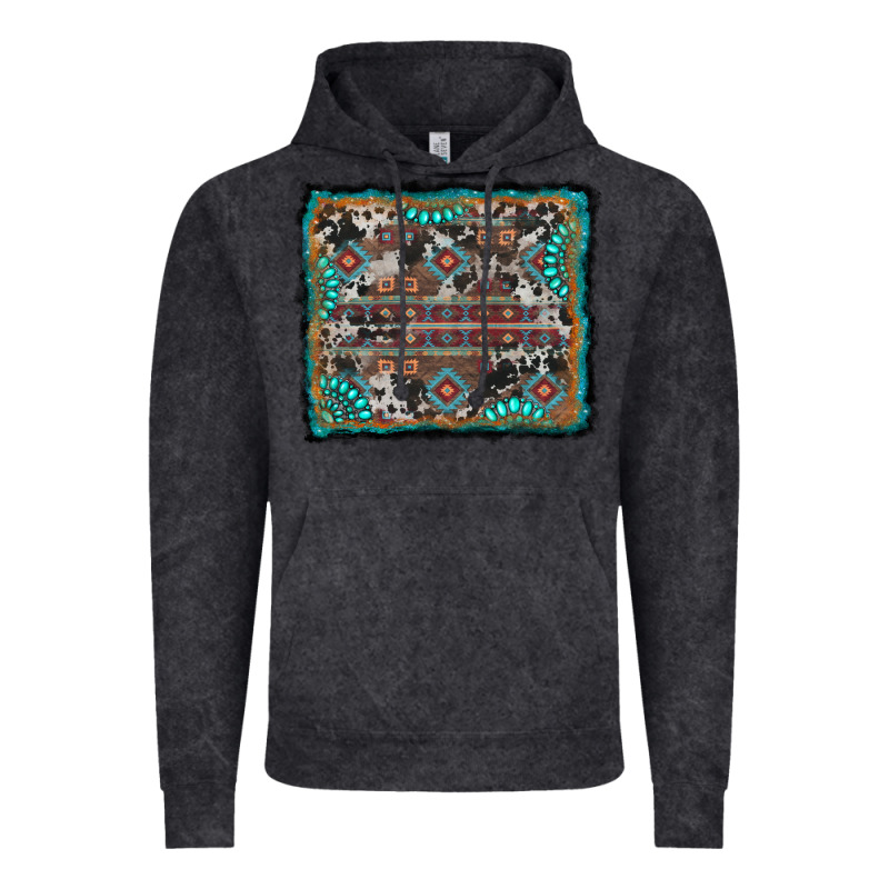 Aztec Background With Gemstone And Cowhide Vintage Hoodie by RanaPortraitStore | Teevron