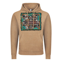 Vintage Coffee aztec background with gemstone and cowhide Vintage Hoodie - RanaPortraitStore