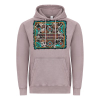 Vintage Zinc aztec background with gemstone and cowhide Vintage Hoodie - RanaPortraitStore