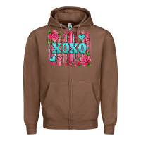 Chestnut xoxo valentines day leopard glitter brushstroke Zipper Hoodie - Jasminsmagicworld