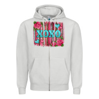 Dove Grey xoxo valentines day leopard glitter brushstroke Zipper Hoodie - Jasminsmagicworld