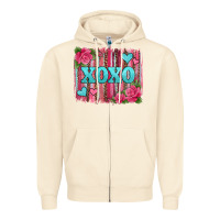 Sandshell xoxo valentines day leopard glitter brushstroke Zipper Hoodie - Jasminsmagicworld