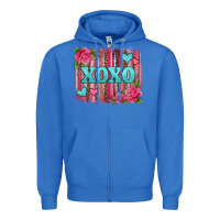 True Royal xoxo valentines day leopard glitter brushstroke Zipper Hoodie - Jasminsmagicworld