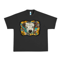 Pigment Black white scottish calf with sunflowers western  background Urban Heavy Tee - BarkalooDesign