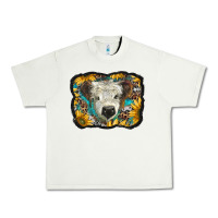 Pistachio white scottish calf with sunflowers western  background Urban Heavy Tee - BarkalooDesign