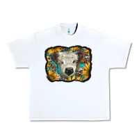 White white scottish calf with sunflowers western  background Urban Heavy Tee - BarkalooDesign