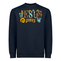 Navy jesus saves Heavyweight Sweatshirt - HRA Design Shop