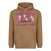 Toasted Coconut my sleigh runs on loaded tea Heavyweight Hoodie - MaliasSmallBusiness