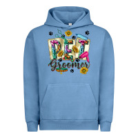 Pigment Pebble Blue Western Pet Groomer Urban Hoodie - texasbilliewilder