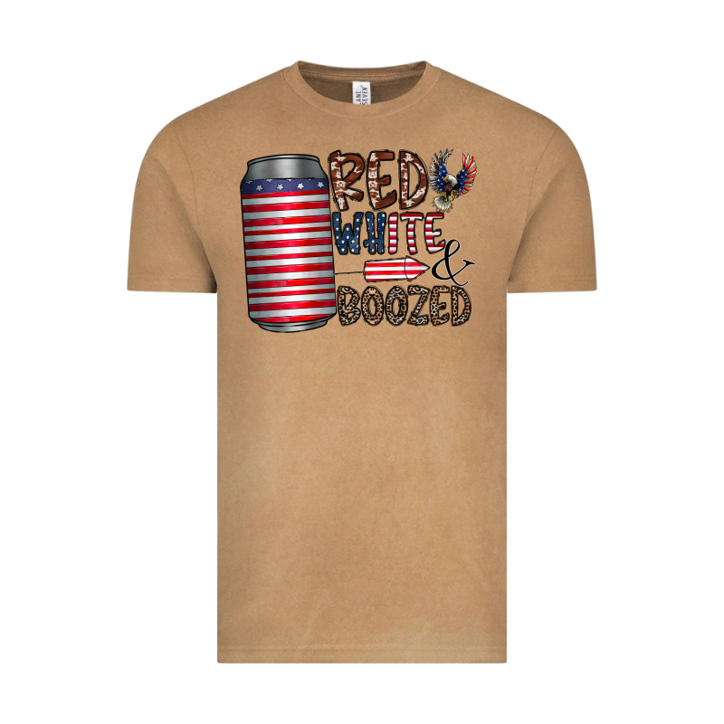 Red White  Boozed Vintage Tee by CowhideDigitalArt | Teevron