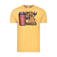 Vintage Mustard red white  boozed Vintage Tee - CowhideDigitalArt