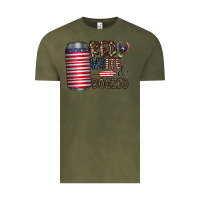 Vintage Olive red white  boozed Vintage Tee - CowhideDigitalArt