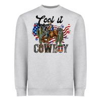 Heather Grey cool it cowboy Heavyweight Sweatshirt - SublimationCraftShop