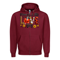 Burgundy mama's little love bug Zipper Hoodie - LillyAllenDesigns