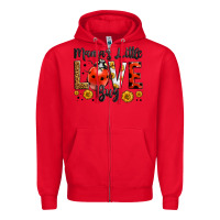 Red mama's little love bug Zipper Hoodie - LillyAllenDesigns