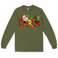 Army Green nurse with Christmas Long Sleeve Tee - AdoDesignShop