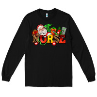 Black nurse with Christmas Long Sleeve Tee - AdoDesignShop