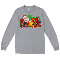Heather Grey nurse with Christmas Long Sleeve Tee - AdoDesignShop