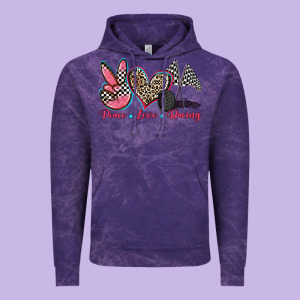 Peace Love Racing Vintage Hoodie Designed By Zillion Design Studio