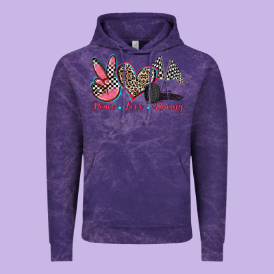 Peace Love Racing Vintage Hoodie Designed By Zillion Design Studio
