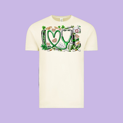 St.patricks Love Nurse Vintage Tee Designed By Racoondesign