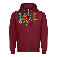 Burgundy love bug lady bug Zipper Hoodie - LillyAllenDesigns