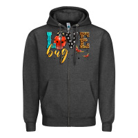 Charcoal Heather love bug lady bug Zipper Hoodie - LillyAllenDesigns