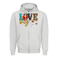 Dove Grey love bug lady bug Zipper Hoodie - LillyAllenDesigns