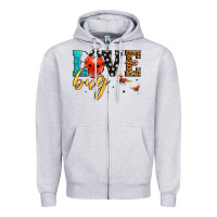 Heather Grey love bug lady bug Zipper Hoodie - LillyAllenDesigns