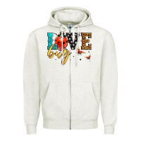 Oatmeal Heather love bug lady bug Zipper Hoodie - LillyAllenDesigns